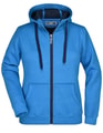 Dames Hoodie voering fleece James & Nicholson JN354 azur-navy